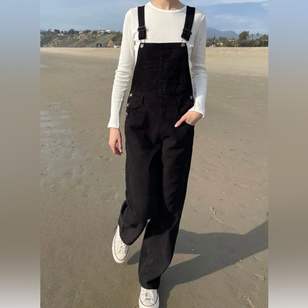 Small Brandy Melville Black Denim Overalls